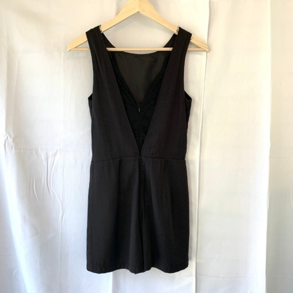 C. Luce Black Romper Shorts Lace Back Size Small - Picture 2 of 7